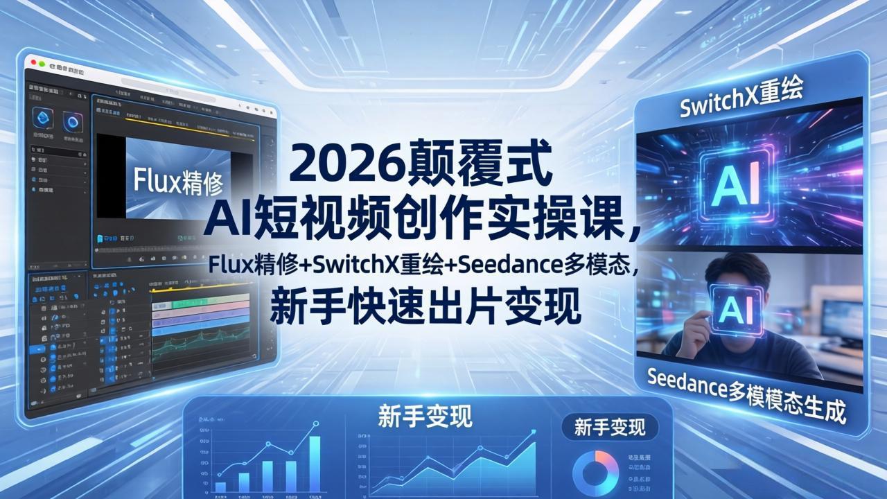 ��18449�ڣ�2026�߸�ʽ AI����Ƶ������-5�¸��£�Flux����+SwitchX�ػ�+Seedance��ģ̬�����ֿ��ٳ�Ƭ����